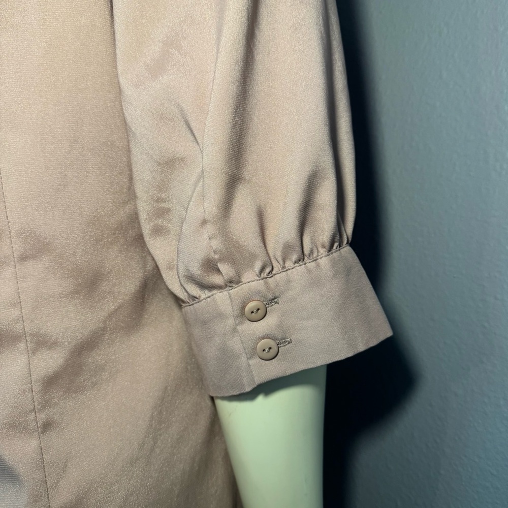 Mikarose Ruffle Front Blouse Tan - Picture 5 of 8